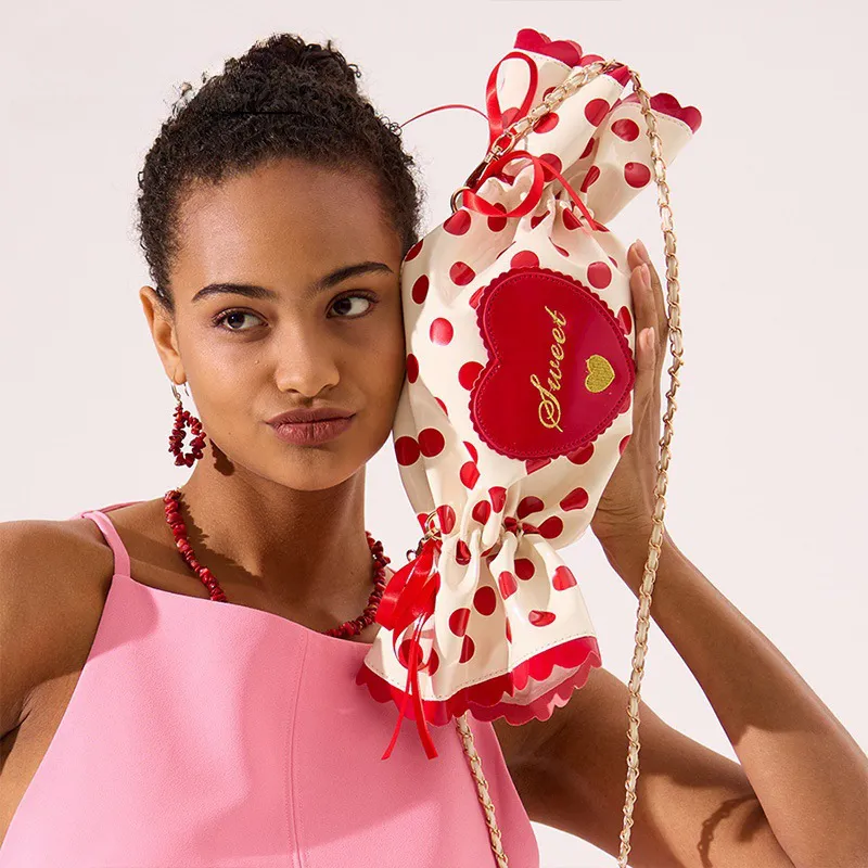 Candy-Shaped Crossbody Bag | Cute Heart Letter Shoulder Bag