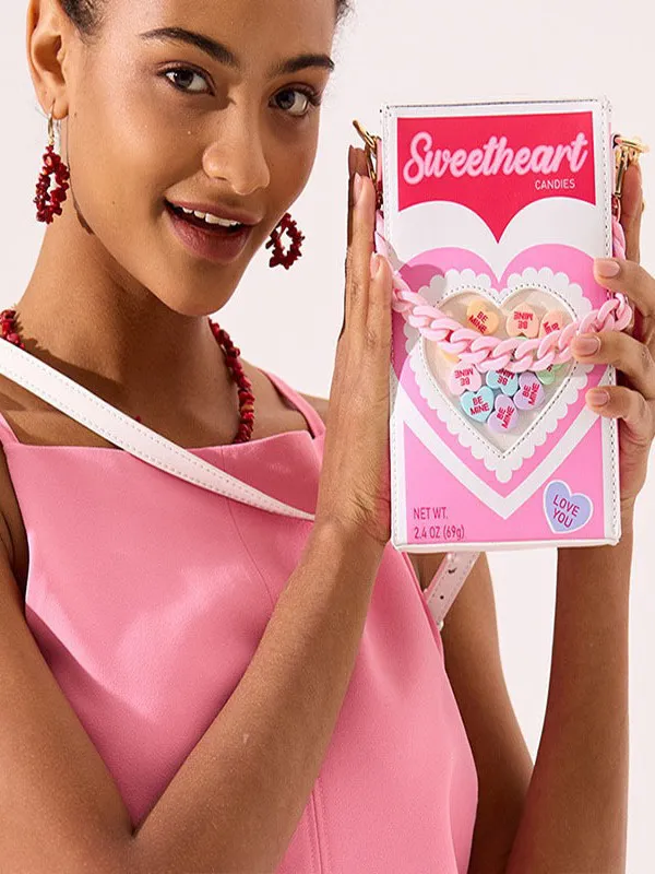 Heart Box Bag | Cute Letter Color-Block Crossbody Bag