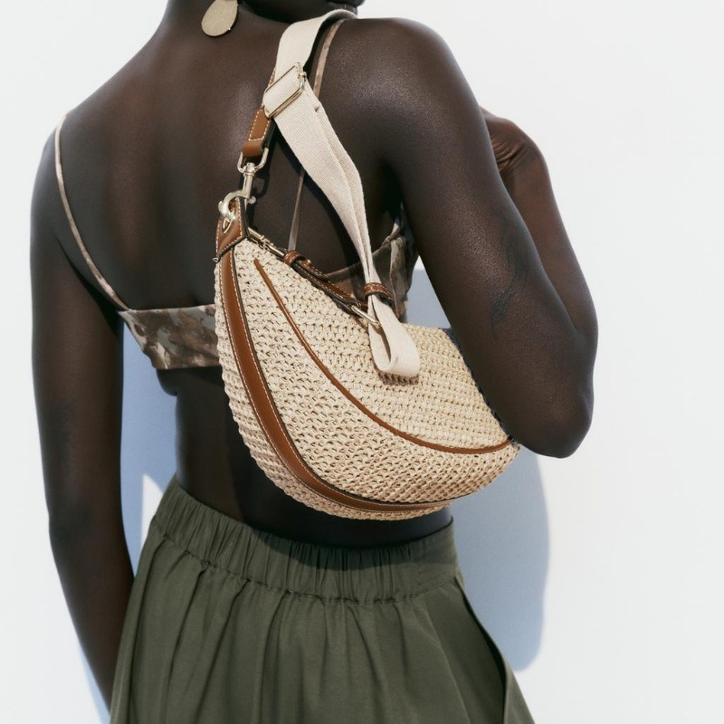 Straw Half-Moon Bag | Beach Underarm Crossbody Bag