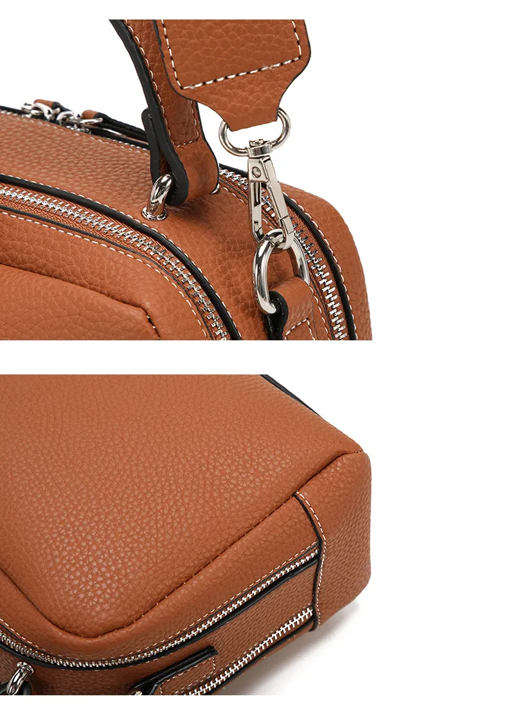 New Arrival Fashion Leather-Textured Boston Bag for Women – Versatile Niche Shoulder Crossbody Casual Handbag