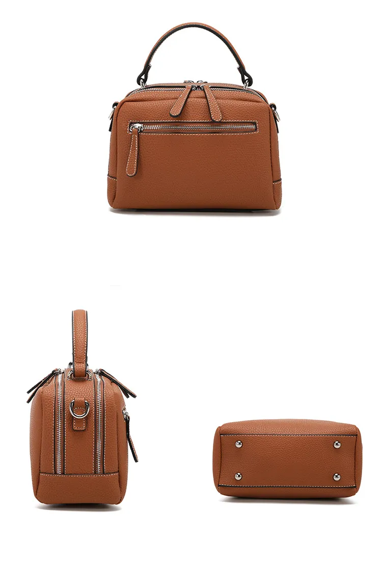 New Arrival Fashion Leather-Textured Boston Bag for Women – Versatile Niche Shoulder Crossbody Casual Handbag