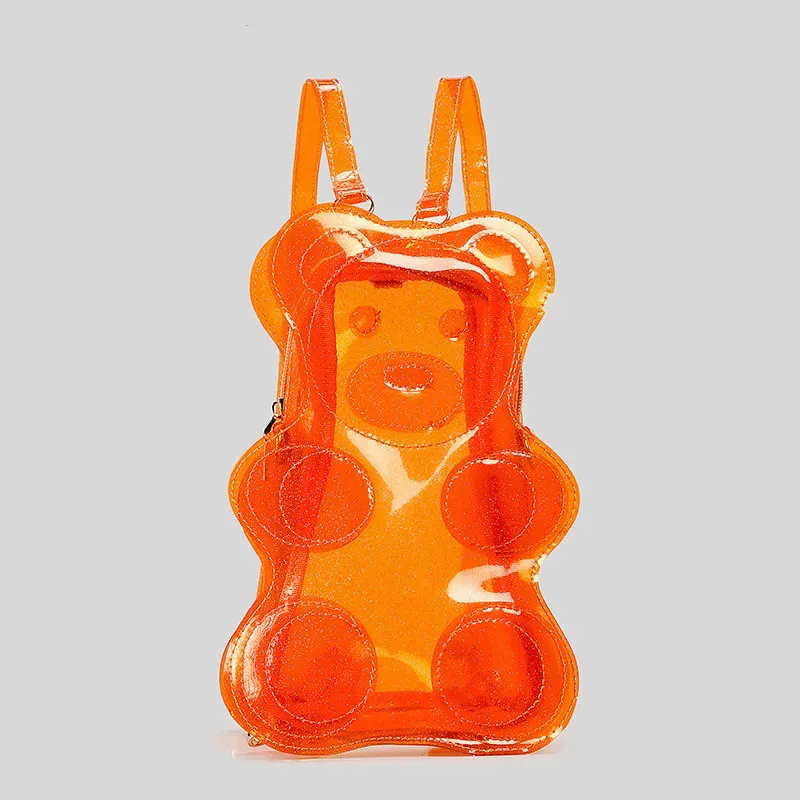 New Arrival Cute Gummy Bear Clear PVC Jelly Backpack for Kids – Travel Crossbody Bag