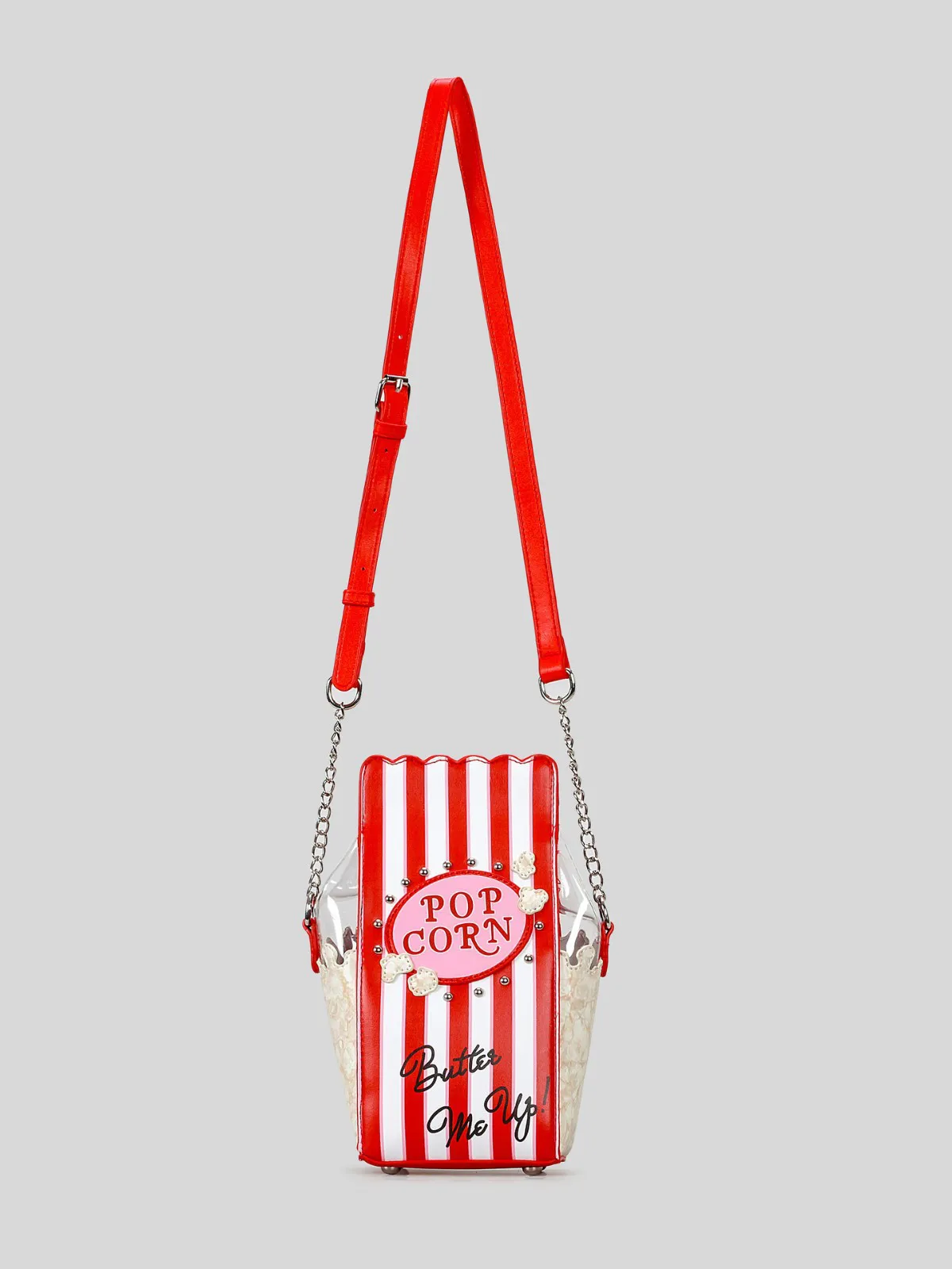 Popcorn Phone Bag | Cute Clear Striped Crossbody Bag