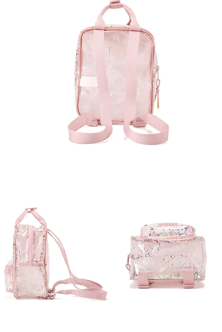 New Arrival Kids Sequin Jelly Backpack for Girls – Clear Waterproof Kindergarten Student Backpack