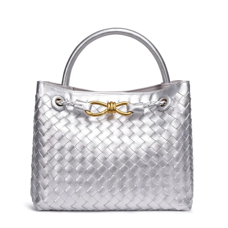 Woven Metal Buckle Tote | Premium Large Shoulder Bag