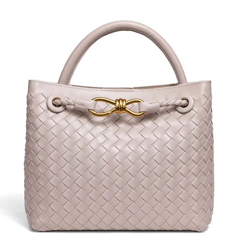 Woven Metal Buckle Tote | Premium Large Shoulder Bag