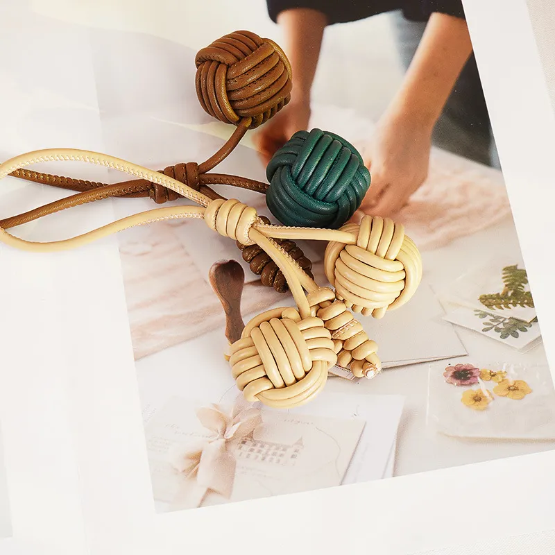 Handwoven Snowball Bag Charm | Korean Style Bag Pendant