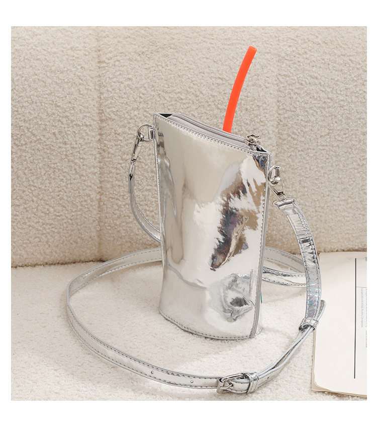 Cup-Shaped Phone Bag | Cute Glitter Print Crossbody Bag