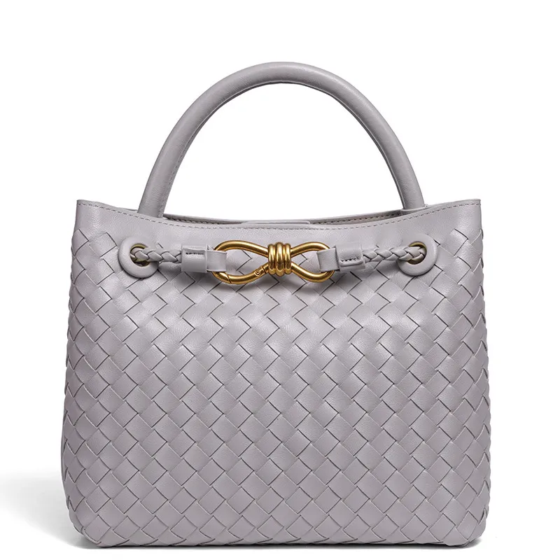 Woven Metal Buckle Tote | Premium Large Shoulder Bag