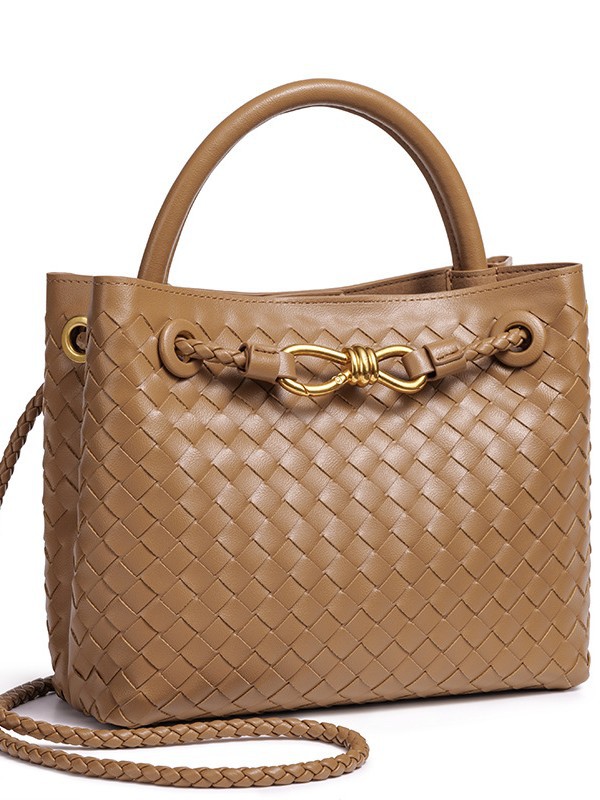 Woven Metal Buckle Tote | Premium Large Shoulder Bag