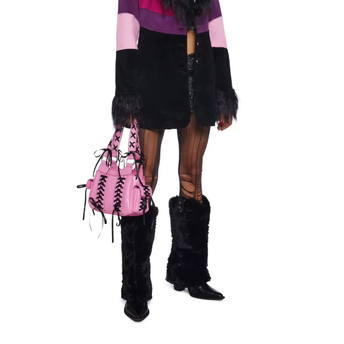 Black Strap Biker Bag | Y2K Edgy Shoulder Handbag