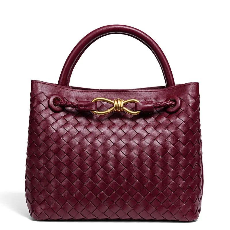 Woven Metal Buckle Tote | Premium Large Shoulder Bag