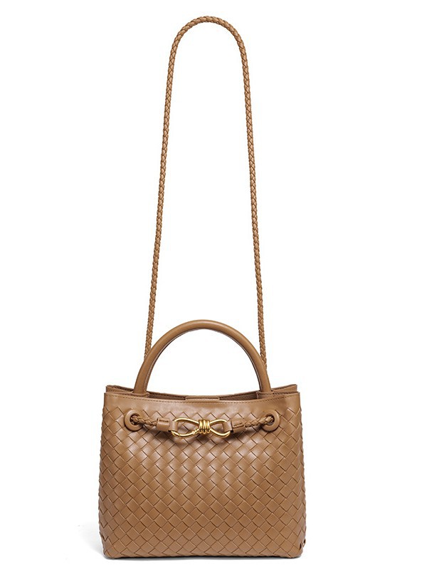 Woven Metal Buckle Tote | Premium Large Shoulder Bag