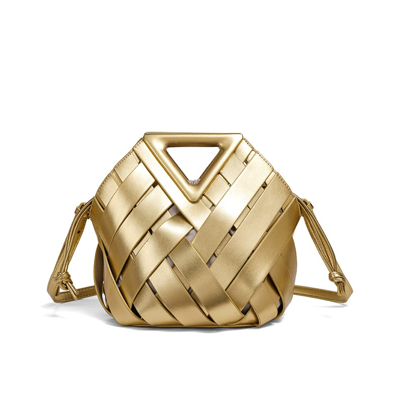 Triangle Openwork Woven Bag | Premium Large Handbag