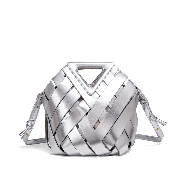 Triangle Openwork Woven Bag | Premium Large Handbag