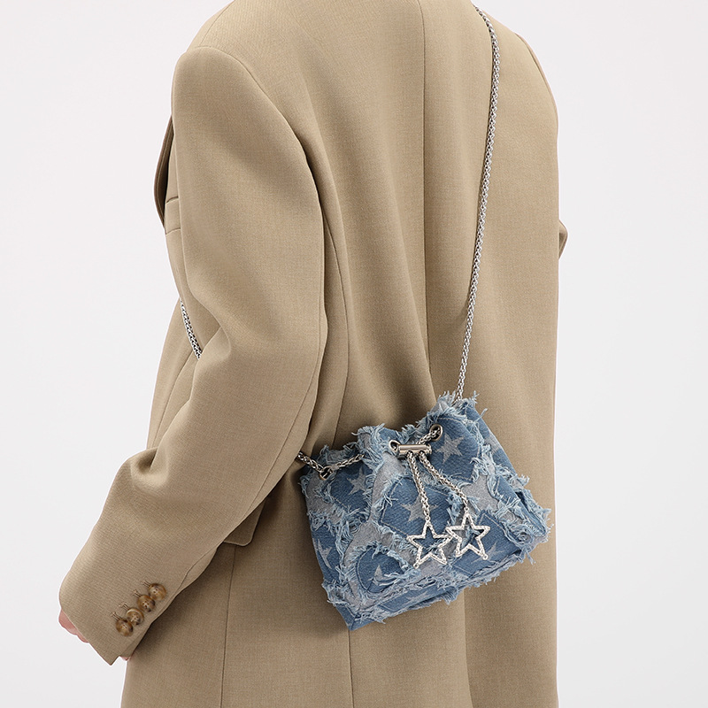 Gradient Star Denim Bag | Statement Small Crossbody Bag