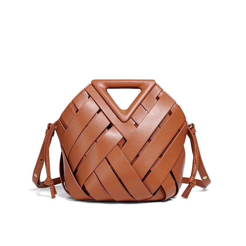 Triangle Openwork Woven Bag | Premium Large Handbag