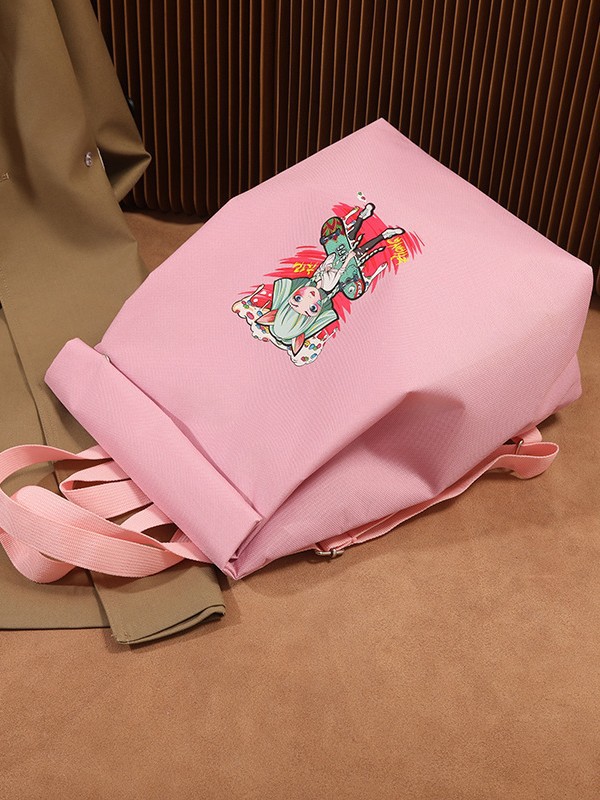 Anime Print Backpack | Cute Student Bucket Shoulder Bag